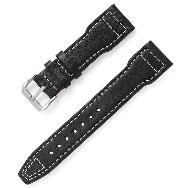 

For IWC Pilot Leather Watchband 20mm 22mm 21mm Cowhide Wristband for Portofino Folding Buckle Watch Strap Bracelet Accessory 20mm&no logo