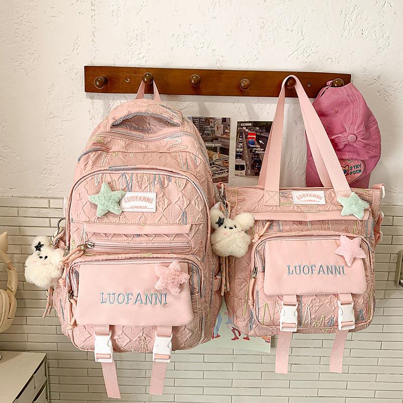 New High-value College Style Fresh and Sweet Backpack Junior High School Students Lightweight Large-capacity Backpack