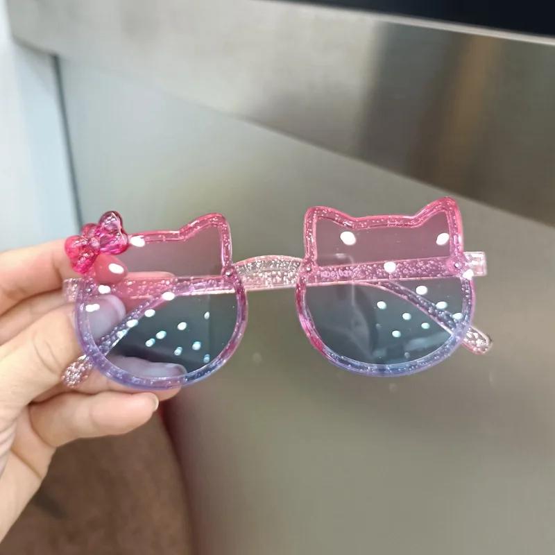 Summer Kids Cute Kitty Sunglasses UV400 Protection Acrylic Bow Outdoor Sun Glasses for Baby Girls Boys Classic Eyewear