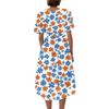 Women's Summer Floral Printed Casual Wrap V Neck Ruffled Hood Short Sleeves Belt A-Line Ruffle Hem Midi Sundress