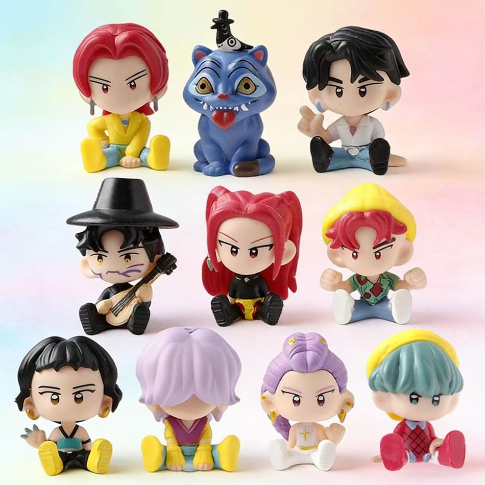 10pcs/Set Kpop Demon Hunters Action Figure Toy Derpys Tiger Rumi Mira Zoey Sussy Figurine Doll Model For Fans Gift