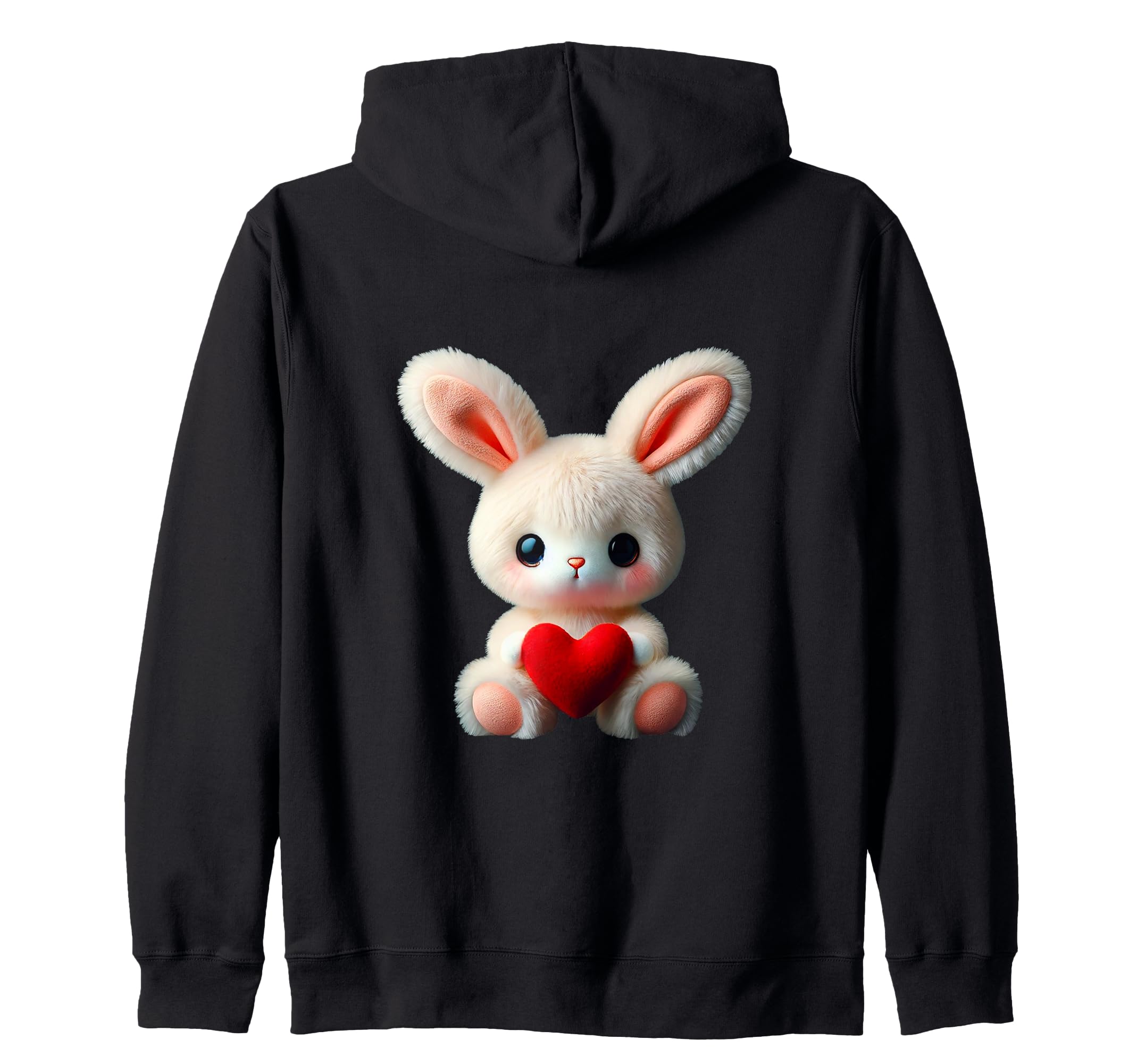 Очаровательный Пушистый Мягкий Зайчик Красное Сердце Пасхальная Форма Мания Толстовка на Молнии 8650₽