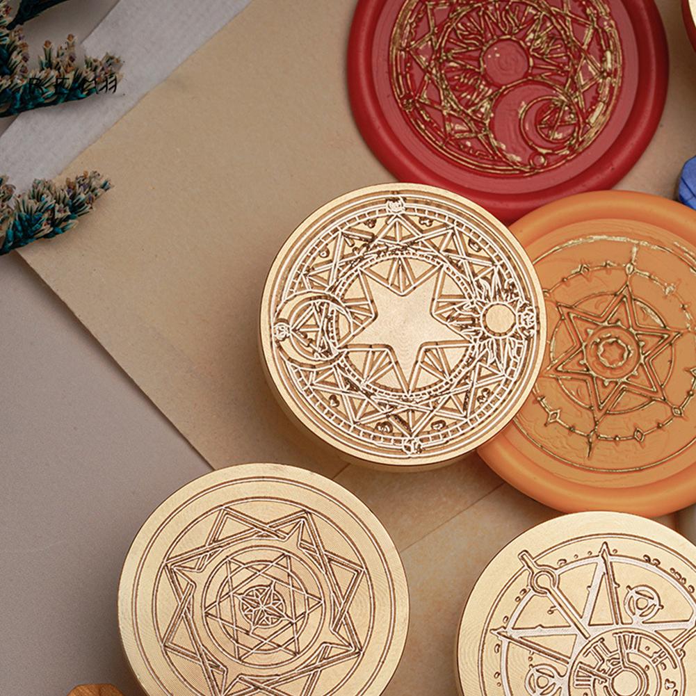 Wax Copper Head Six Pointed Star Series Vintage Craft Sealing Stamp Head For Cards Envelopes Wedding Invitations Gift Packaging