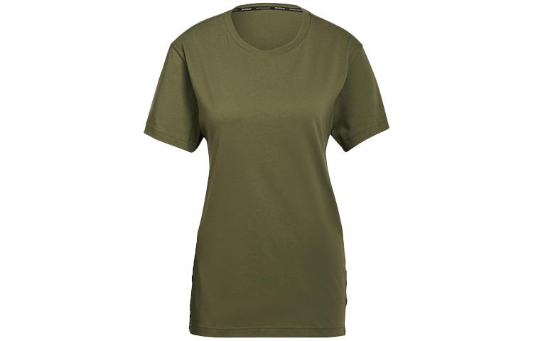 Adidas T Shirts Women s Green Crew Neck Moderate Straight Fit GK6255 M