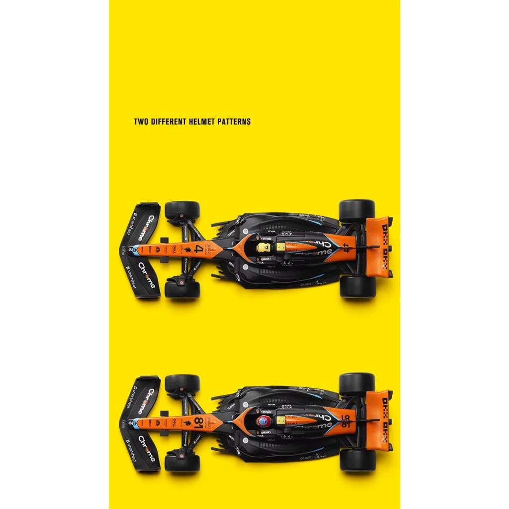 1/24 McLaren F1 MCL60 2023 Závodní tým Kovové odlévané autíčko Miniaturní model vozidla Volná kola Sběratelský dárek pro chlapce
