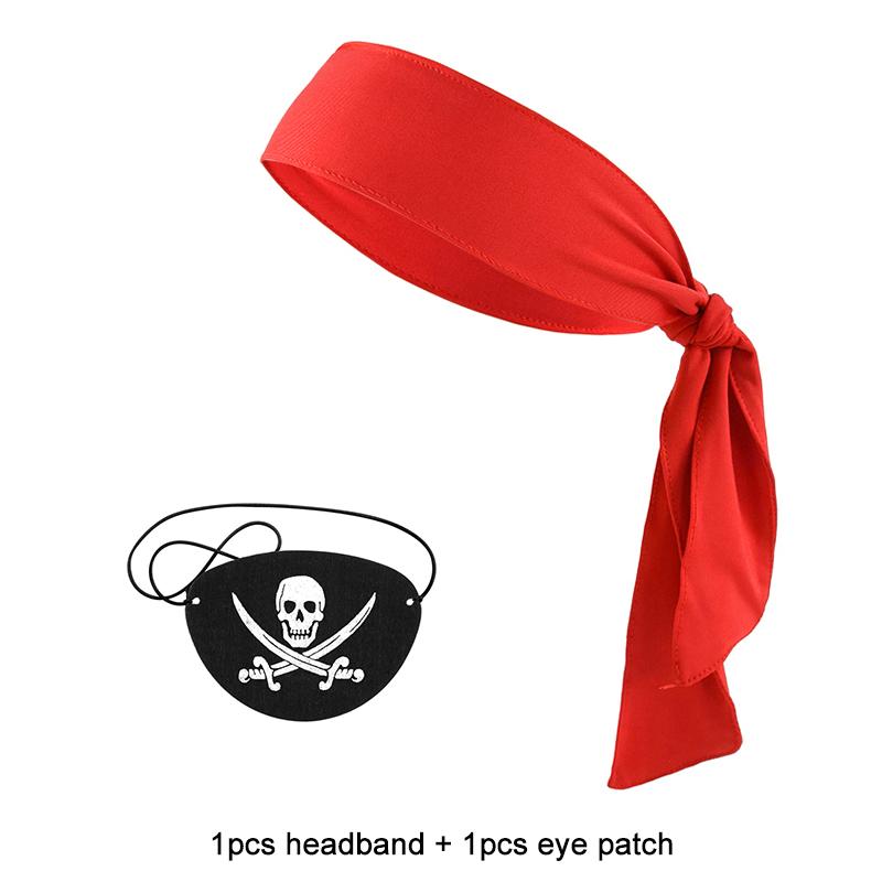 Pirate Party Cosplay Costume Headband Eye Patches Children Adult Halloween Birthday Party Decoration Supplies Props Captain Hat
