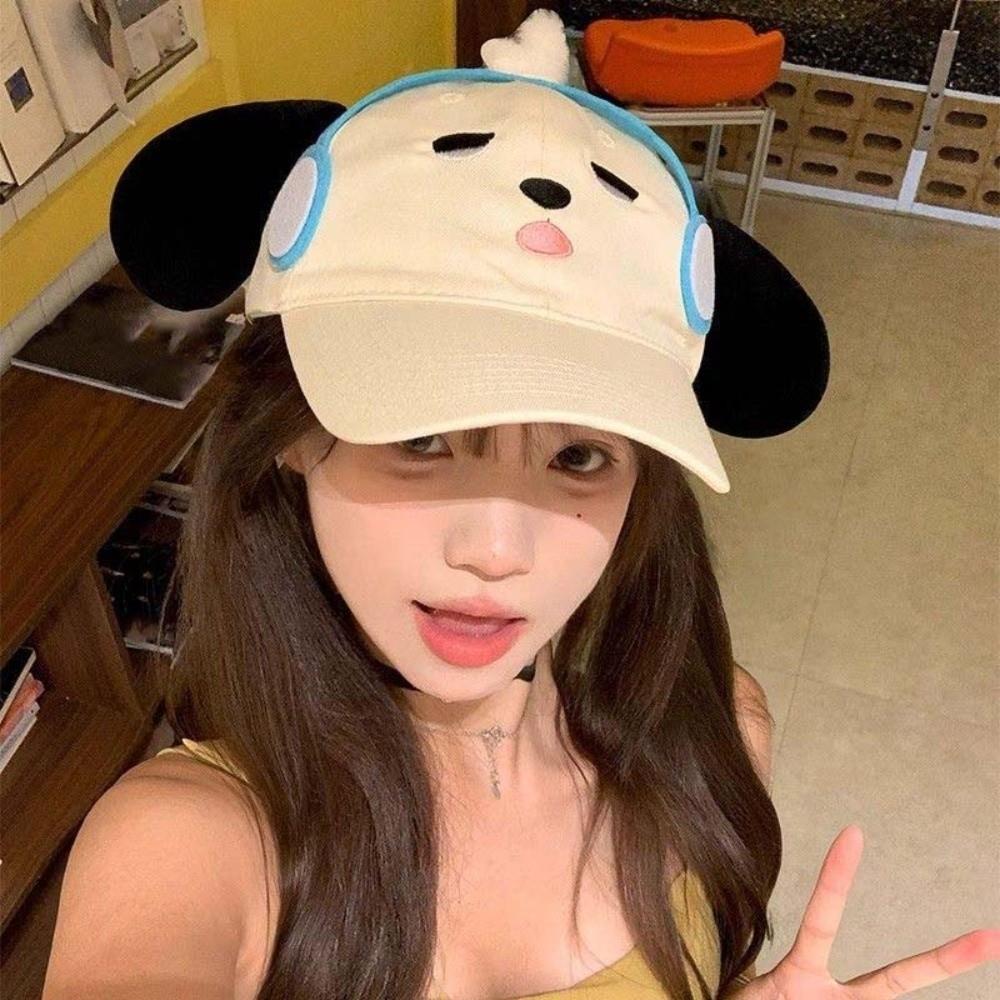 Breathable Eyewear Puppy Cap Sweet Puppy Hat with Big Ears Headset Dog Baseball Cap  Sunshade