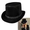 Eye Catching Rhinestones Tall Hat Cosplay Hat Stage Show Hat Halloween Costume Ceremony Hat Evening Party Magicians Hat