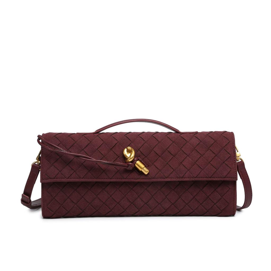 Autumn and Winter New Matte Hand-woven Hand-held Dinner Bag Fashion Lock Bag Messenger Bag Fashion