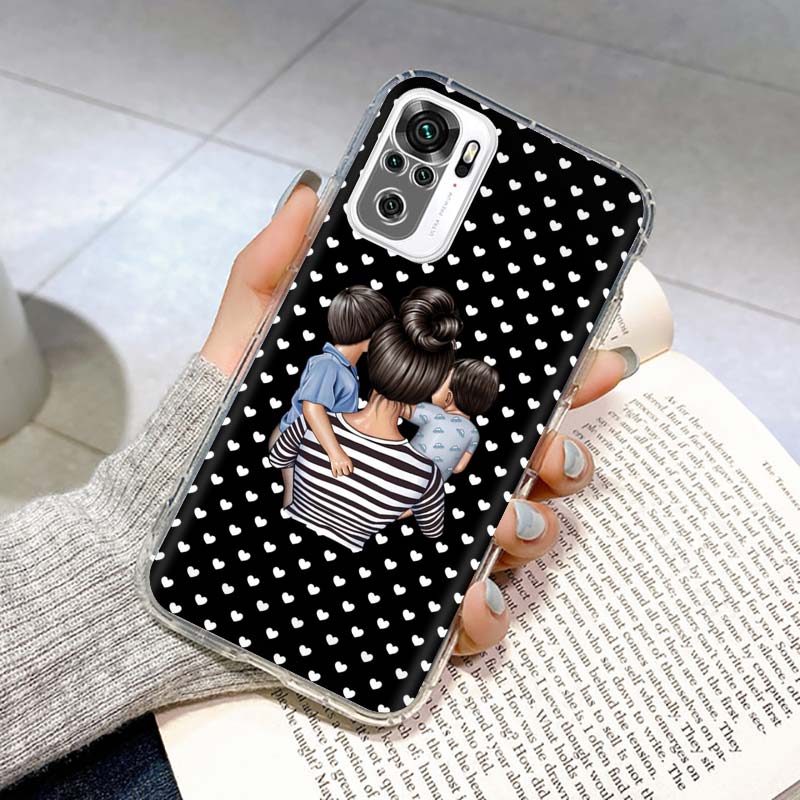 

Baby Mom Boy Girls Phone Case Coque For Xiaomi Redmi Note 10 11 12 13 14 Pro Plus 14S 13 12S 11S 11T 11E 10S Soft Coque Redmi No Redmi Note 12S