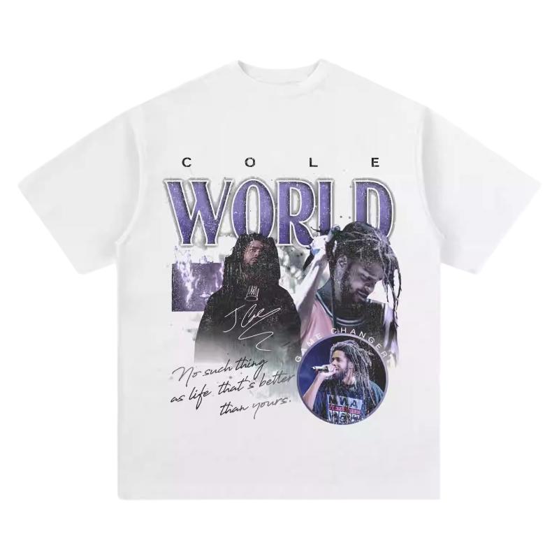 2026 J Cole Cole World TShirt Lyricism Hip Hop Graphic Print Pure Cotton Crew Neck Casual Fashion Tops For Rap Fans S