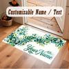 Decorative Artwork Theme Crystal Velvet Floor Rug Personalized Custom Name Text Warm Carpet Home Decoration