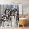 Christmas Shower Curtain Fireplace Gifts&Socks New Year Holiday Bathroom Decor Red Shower Curtains for Christmas Bathroom Sets