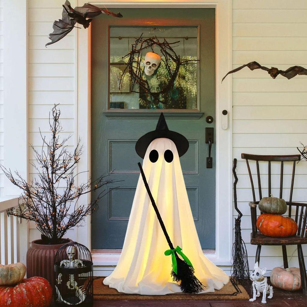 Light Up Ghost Decorations Outdoor Spooky Halloween Ghost Decor With Lights Seasonal Holiday Party Spooky Decor For Indoor