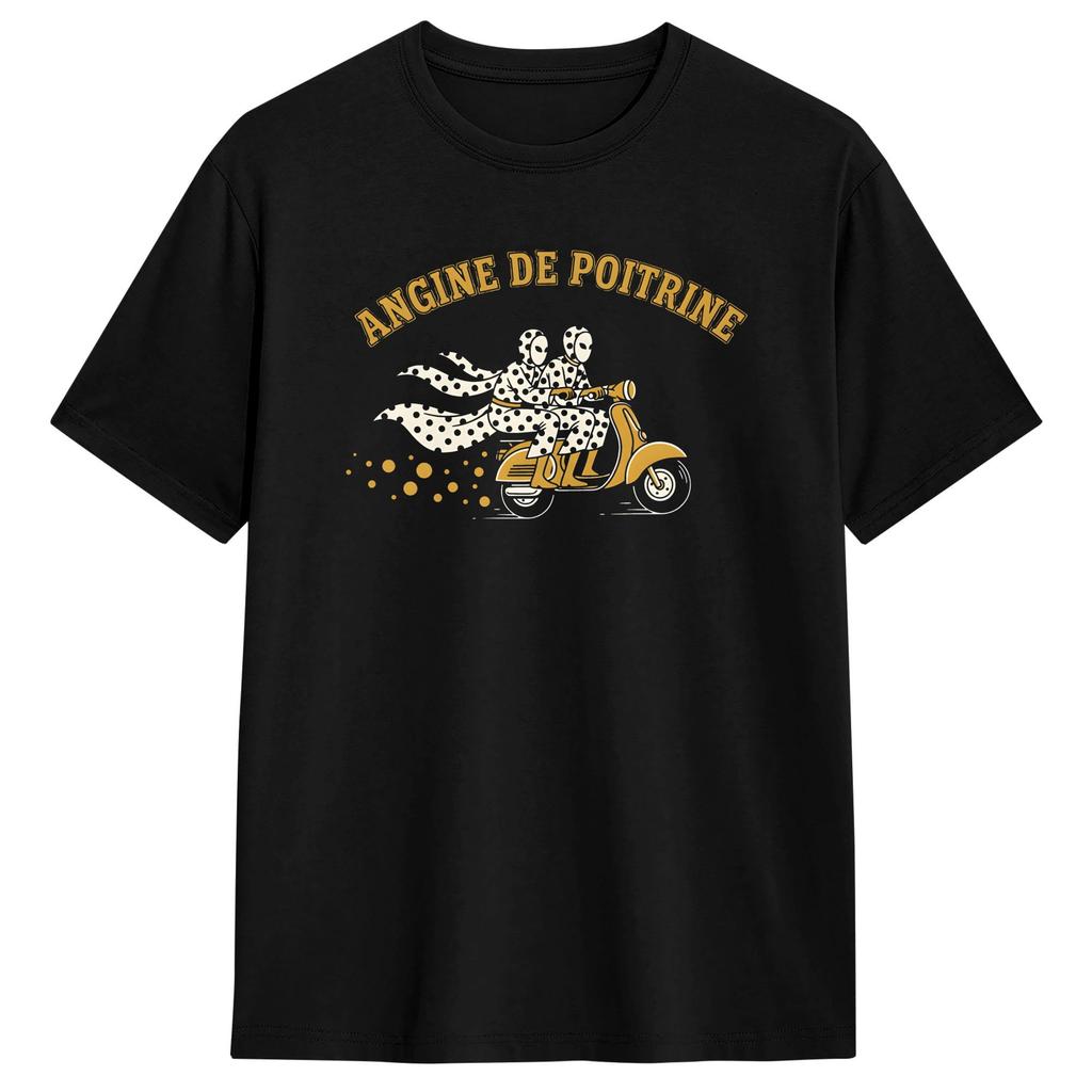 Casual Angine De Poitrine TShirt for Unisex Round Collar Pure Cotton T Shirt  Short Sleeve Tees Gift Idea Clothes