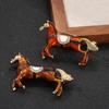 New Classic Rhinestone Horse Brooches For Women Zodiac Animal Lapel Pins Casual Party Accessories Year Of The Horse Jewelry Gift