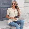Womens Summer Tops Short Sleeve Shirts Business Casual Outfits Trendy Fashion Beach Vacation Clothes 2025