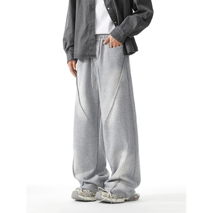 American-Style Heavy Washed Casual Pants Men's Spring and Autumn Cleanfit Design Sweatpants Loose All-Matching Draped Pants