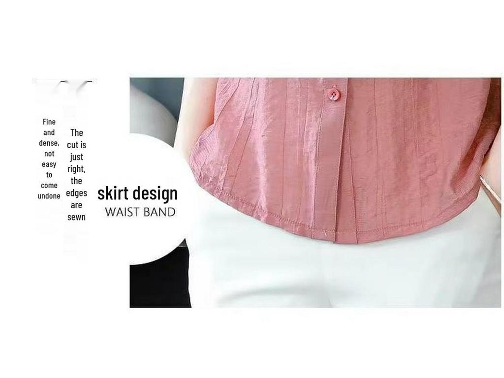 Frühling/Sommer 2025 Baumwoll-Leinen Locker Schlankmachend Rundhals Einfarbig Bluse für Mütter