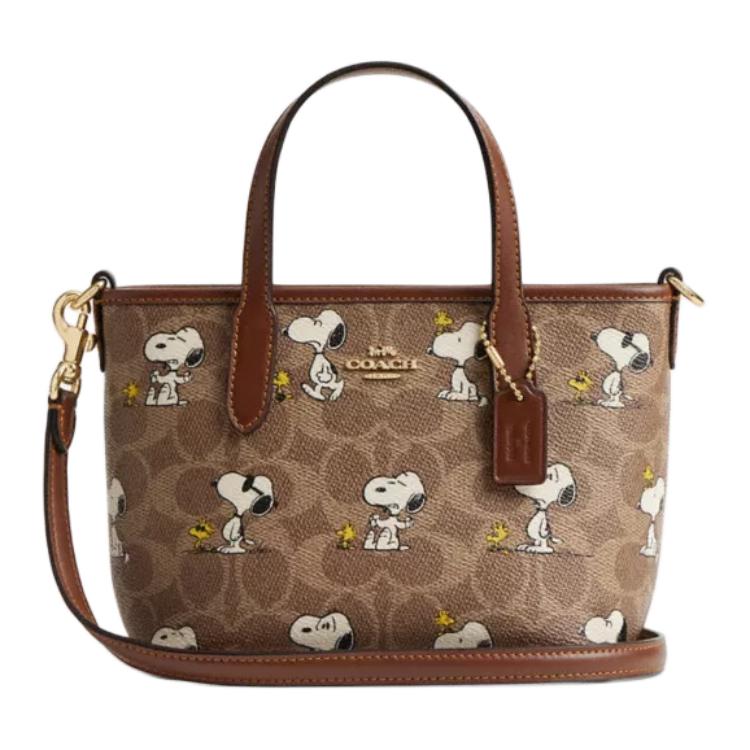 Coach CBS83-IMY3O X Peanuts City Mini Tote Bag Snoopy Print Basic Set (Bag+Dust Bag)
