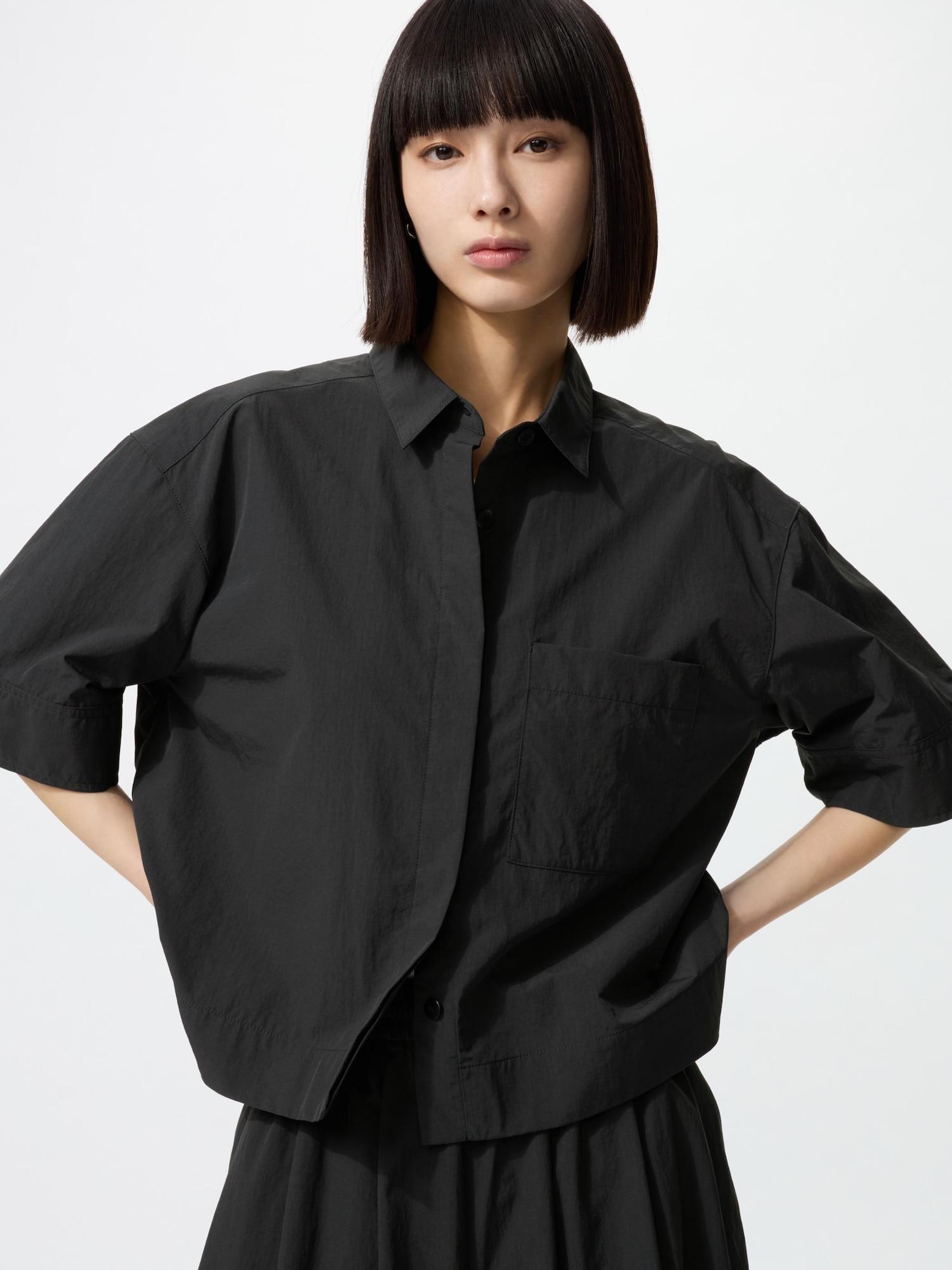 

Uniqlo Нейлоновая рубашка бокси с коротким рукавом Часть 5 09 BLACK/WOMEN 3XL