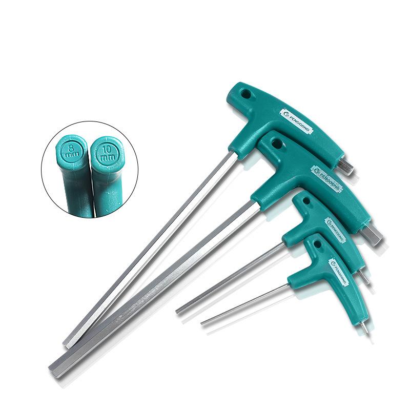 Professional T Bar Allen Wrench Set Hardened Steel Ball End Hex Key Tool with Handle for Motorcycle Bicycle Maintenance