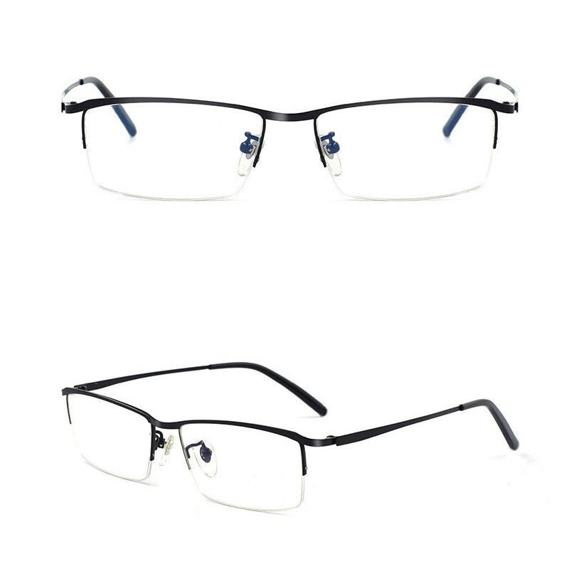 

Металлические полуободковые очки для миопии, очки с защитой от синего света, унисекс, деловые, мужские, женские, для близи, готовые оптические очки 0 anti blue