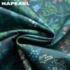 1PC NAPEARL French Retro Dark Green Floral Curtains, Printed Thick Blackout Curtains for Living Room Bedroom Window Home Decor