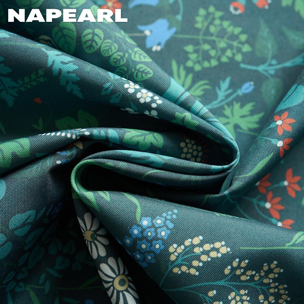 1PC NAPEARL French Retro Dark Green Floral Curtains, Printed Thick Blackout Curtains for Living Room Bedroom Window Home Decor