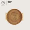 Round Rattan Serving Tray Platter with Handle