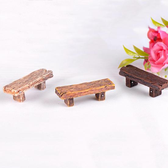 Micro Landscape Romantic Stool Craft Resin Double Garden Bench Figurine Decor