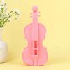 Cute Design Violin Pencil Case Lightweight Silicone Pen Box Musical Note Cutouts  Music Theme