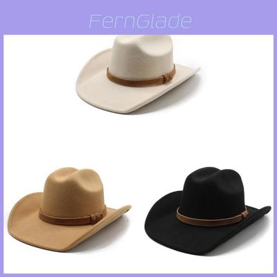Western Cowboy Hat With Brim For Men And Women In Wool Blend For Autumn Casual Style