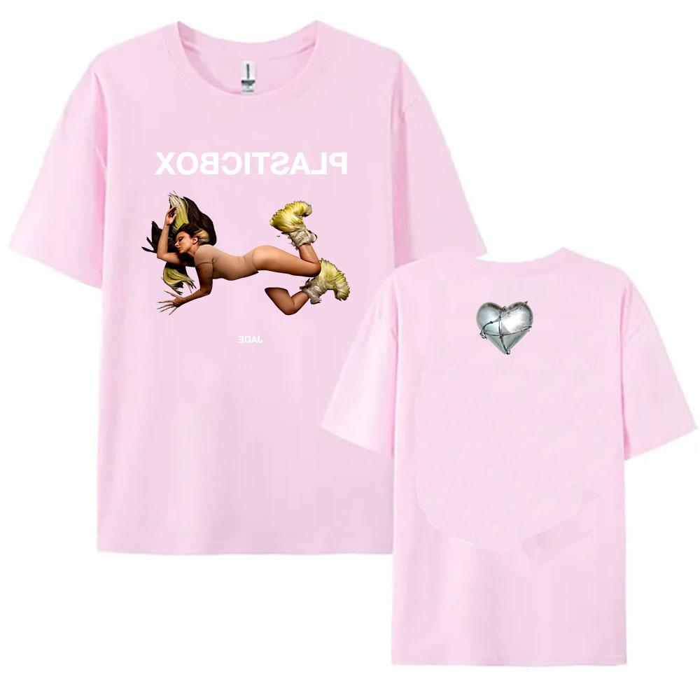 Jade Plastic Box T-shirt Cotton Short Sleeve Fashion Female Tshirts Singer Graphic Printing Clothing Unisex Streetwear Women Tee