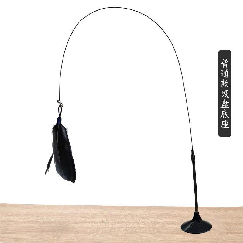 Interactive Cat Toy Handfree Cat Stick Playing Kitten Playing Teaser Wand Toy Suction Cup Bird/Feather Cat Wand Pet Supplies