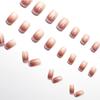 24-teiliges Set: Einfache französische Gradient-Kurz-Aufhellungs-Fingernägel mit abnehmbaren Aufklebern