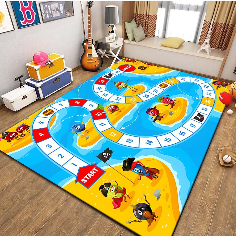 15 Size Snakes and Ladders Game Pattern Rug Carpets for Bedroom Living Room Mat Creative Door Mat Dressing Room Rugs Play Mats