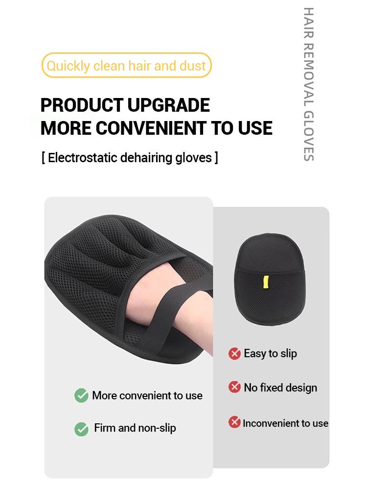 Double-Sided Grooming Gloves for Pets Multi-Purpose Thickened Pet Hair Wiping Gloves Soft De-Shedding Brush Gloves for Dogs Cats