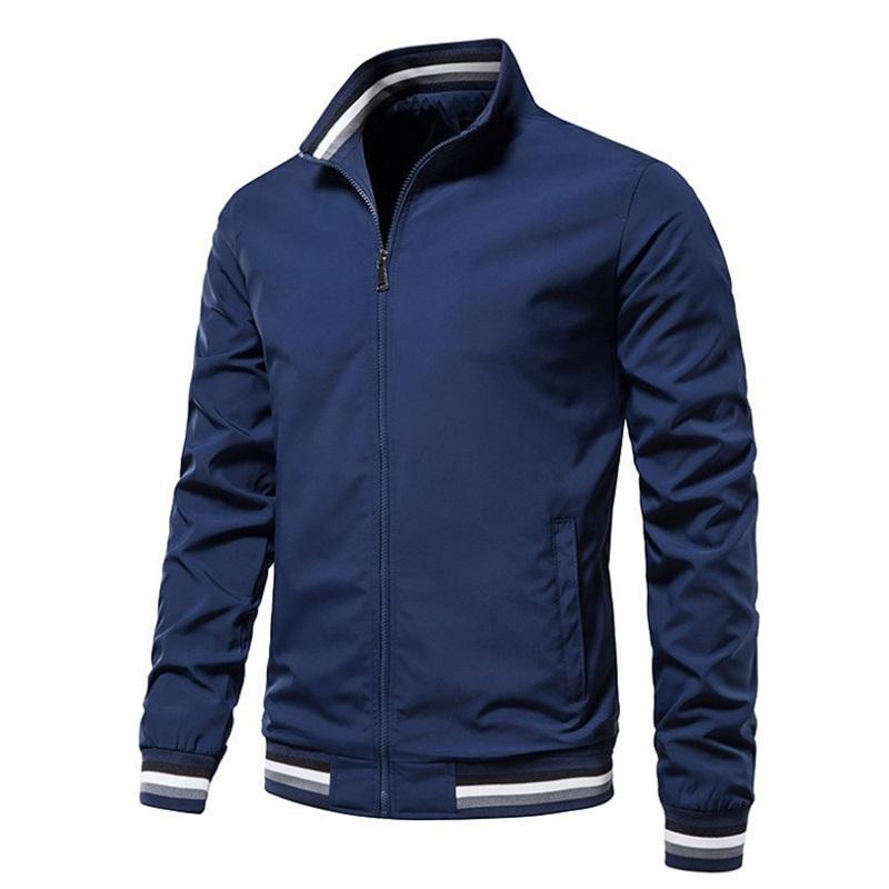 Men's Lightweight Athletic Jacket Stand Collar Zip Up Casual Outerwear