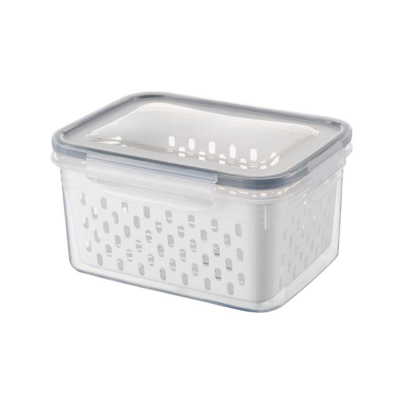 Rectangular Transparent Food-Grade Plastic Storage Box with Lid for Refrigeration