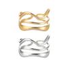 Women Ring Three Layer Irregular Lines Shape Adjustable Opening Design Finger Ring Stainless Steel Finger Band Versatile Jewelry Gift