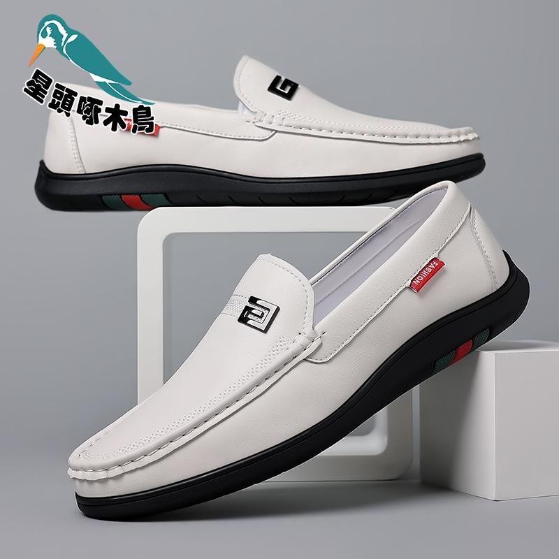 Spring New Men's Shoes Men's Soft Leather Breathable British Business Style Men's Casual Leather Shoes Doudou