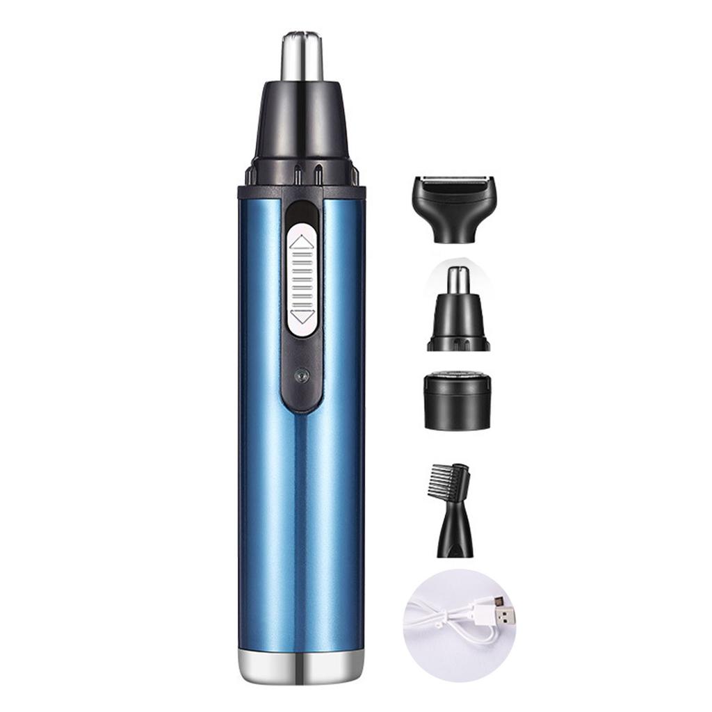 4 in 1 Nose Hair Trimmer USB Water Resistant Cleanable Detachable Mini Electric Nasal Hair Trimmer
