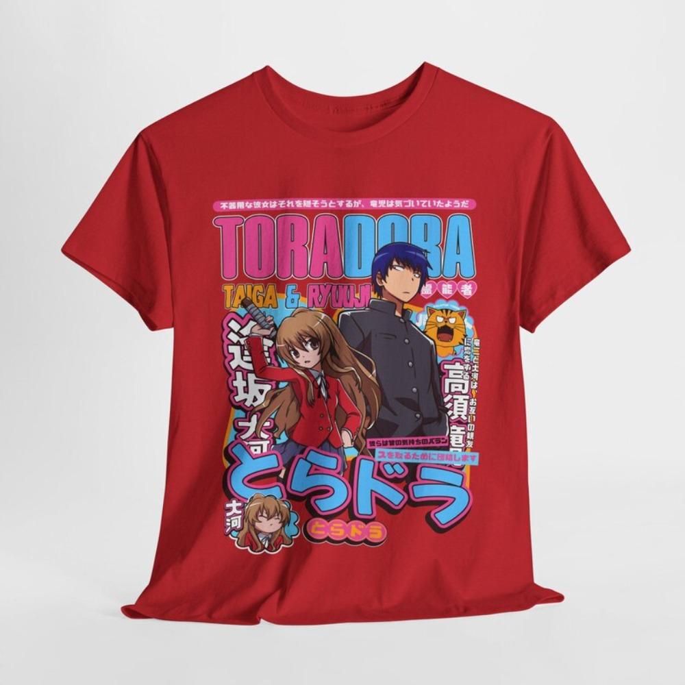 Toradora! Taiga & Ryuji T-Shirt, Unisex Anime Fan Streetwear Tee, 100% Cotton Casual Short Sleeve Top