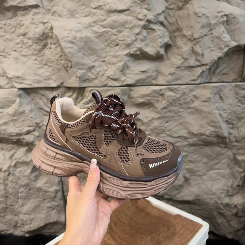 

Ретро контрастный цвет женские новые маленькие мужские увеличивают рост и стройнят сетчатые дышащие кроссовки 40 темно-коричневого