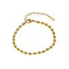 Stainless Steel Elegant Beaded Gold/ Silver Color 4 mm Round Chain Bracelets for Women 18K Gold Jewelry Accessories Wholesale