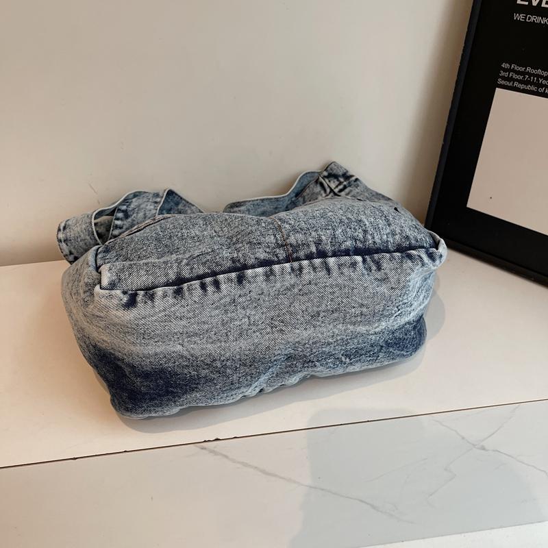 Denimveske Dame Skulderveske Stor Kapasitet Pendler Crossbody-veske