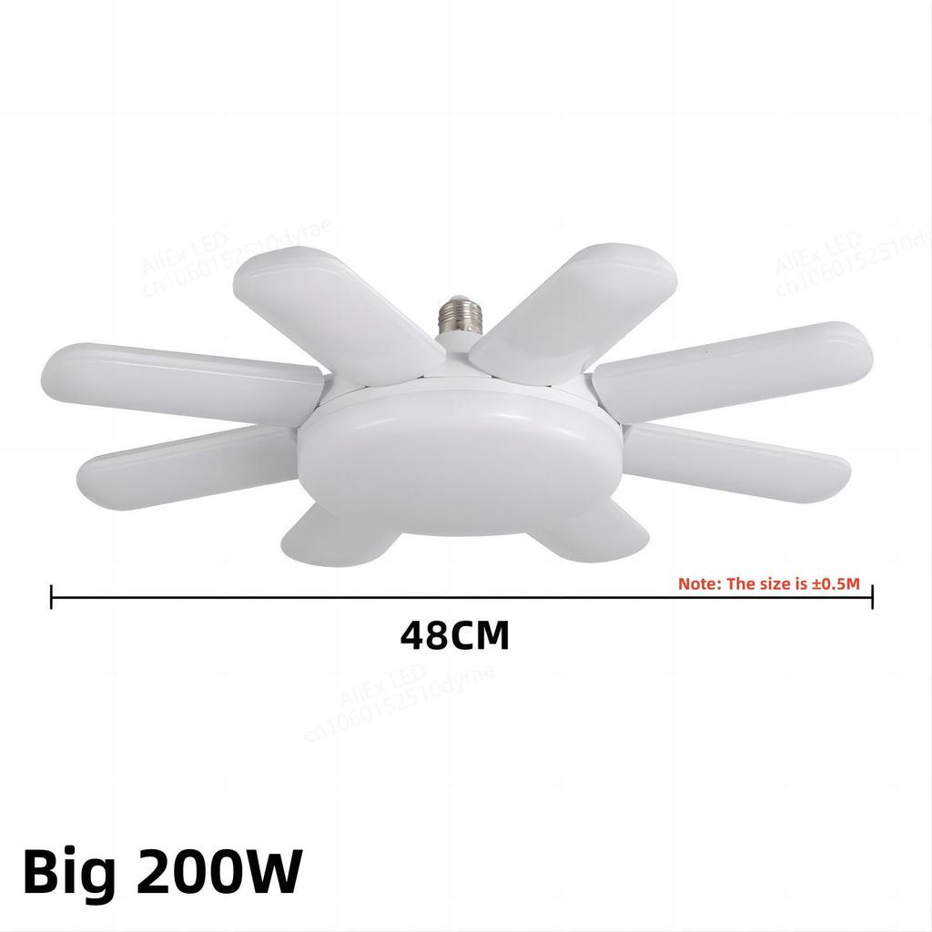 HOMZY E27 LED Bulb Fan Blade Timing Lamp 220V110V 28W 200W Foldable Led Industrial Light Bulb Lamp for Home Ceiling Light Garage Light