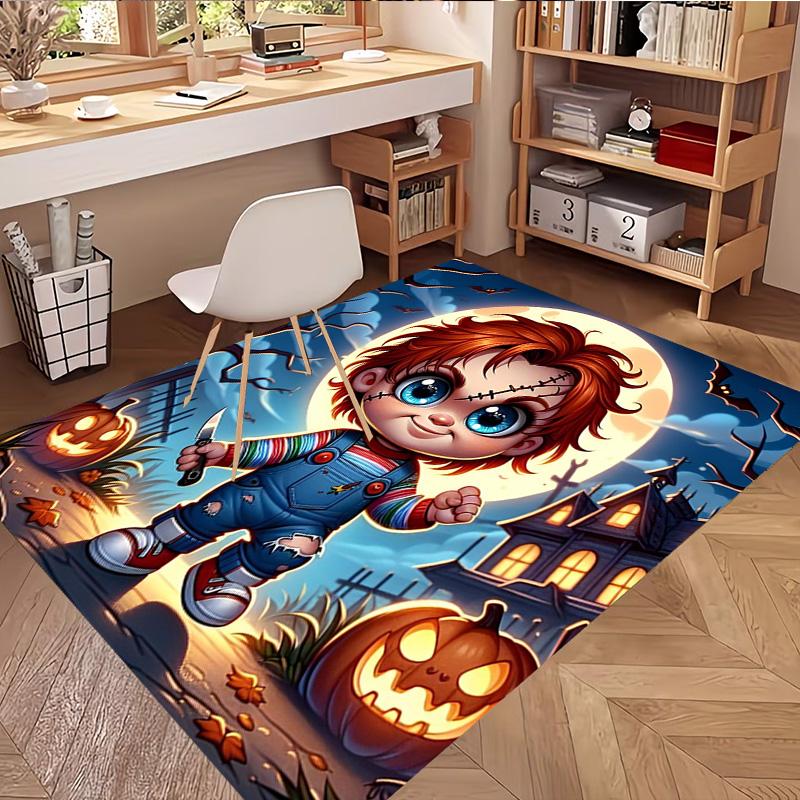 Bride of Chucky Print Rug, Washable Floor Carpet, For Entryway Dorm Laundry Room Office Study, Home Decor Birthday Christmas Gift