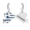925 Silver Pan Charms Fit Original Bracelet Europe Greece Iceland France Italy Finland Flag Map Dangle Bead for Jewelry Making